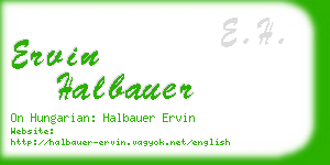 ervin halbauer business card